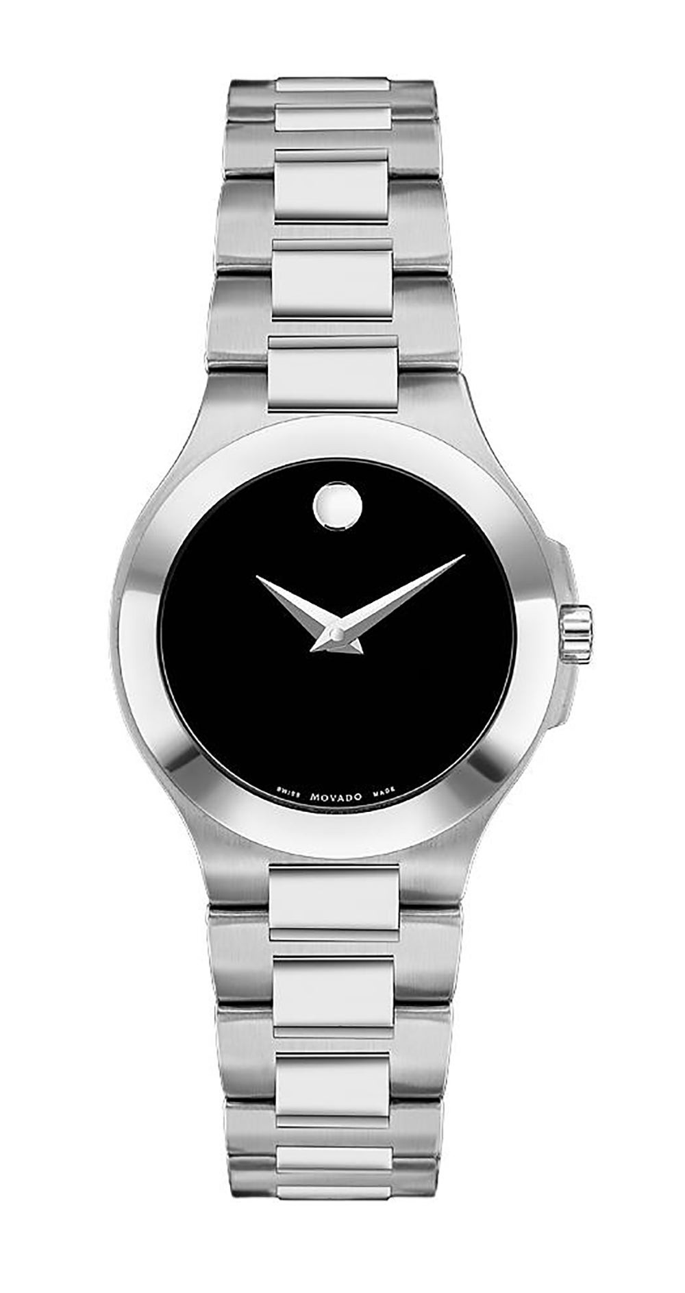 Ladies Corporate Exclusive Silver-Tone Stainless Steel Watch Black Dial