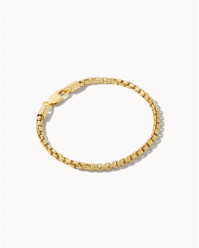 Kendra Scott Mens Beck 18k Gold Vermeil Round Box Chain Bracelet, Size Medium