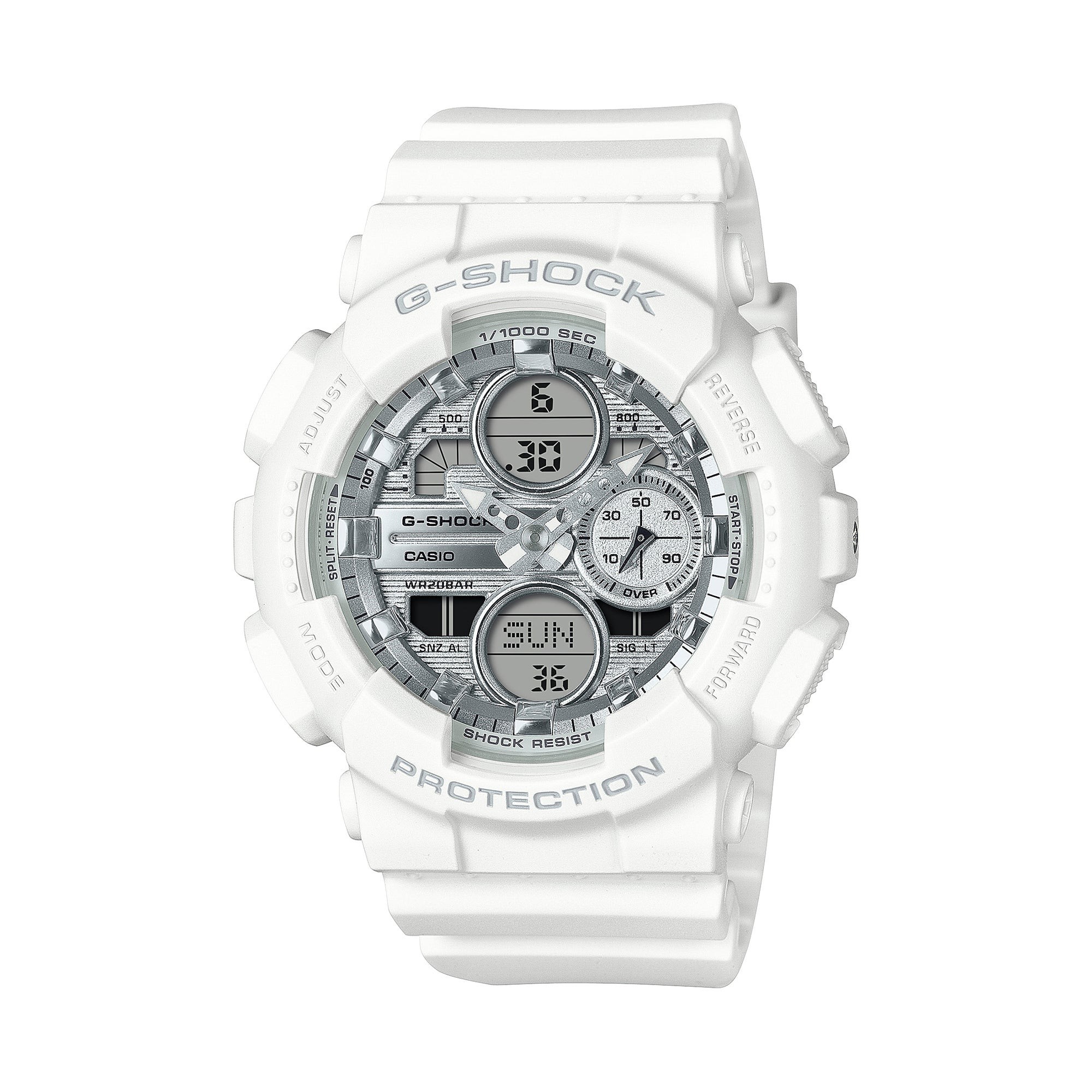 Ladies' Beach Vacation Ana/Digi White Resin Watch, Silver Dial