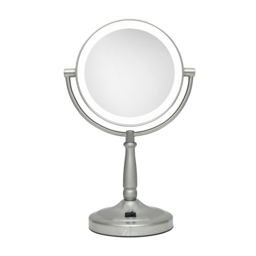 Zadro Cordless Dual-Sided LED Lighted Round Vanity Mirror 10X/1X