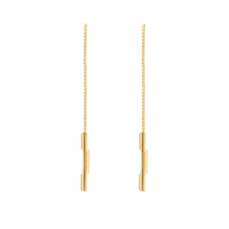 18K Yellow gold Link to Love Chain Earrings