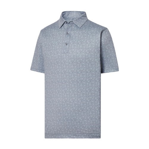 FootJoy Painted Floral Lisle Self Collar Polo, Grey, Size Medium Medium, Grey