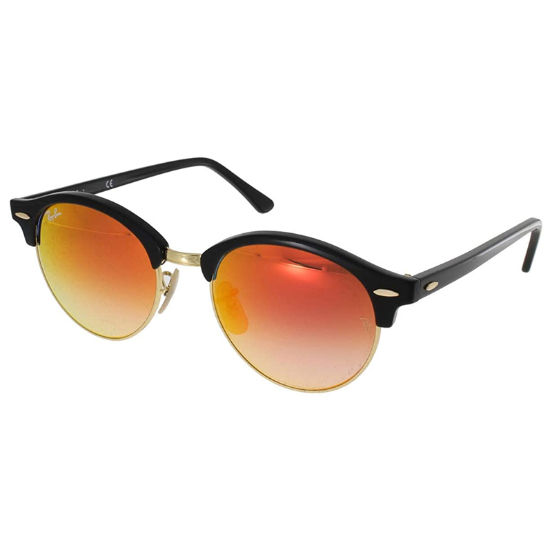 Club Round Unisex Sunglasses - (Orange Mirror Lens)