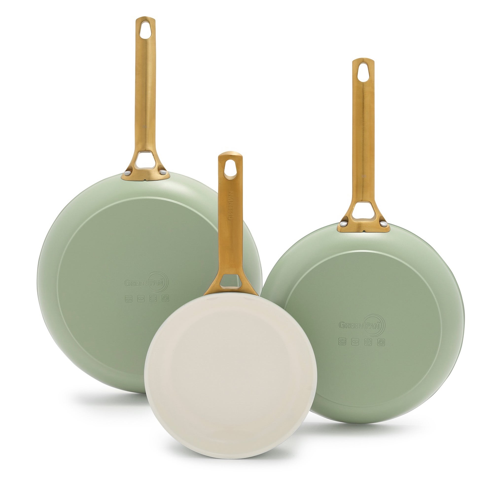 Reserve Ceramic 3pc Nonstick Fry Pan Set Sage