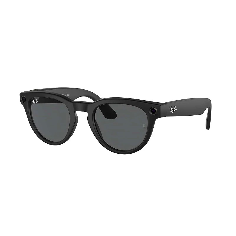 Ray-Ban Meta Smart Glasses Headliner 0RW4009 50mm Round Sunglasses, Shiny Black