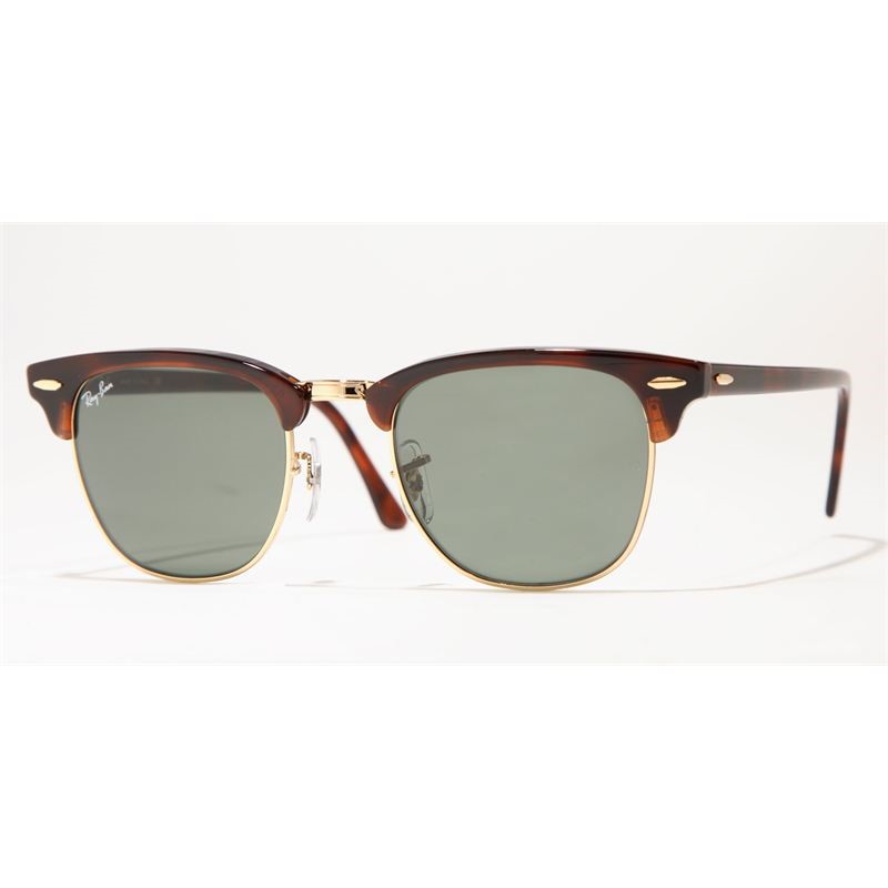 Clubmaster Sunglasses - (Top Top Tortoise with Gold Rim and Crystal Green Lens)