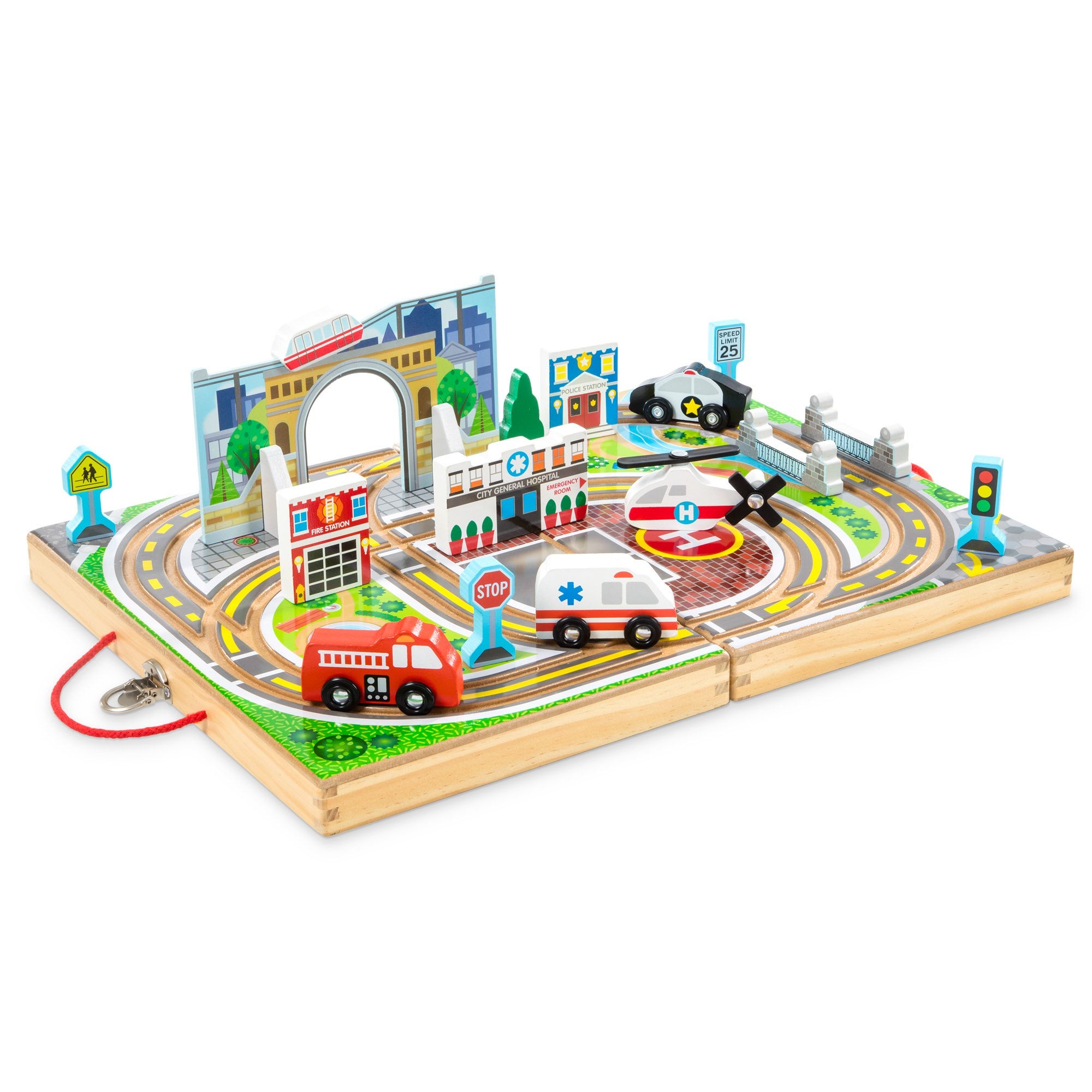 Take-Along Town Wooden Toy Set Ages 3+ Years