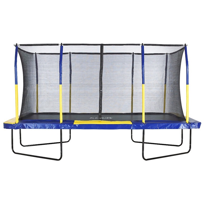 Plexalife 9X15Gymnastics Style Rectangular Trampoline Set with Enclosure System in Blue/Yellow